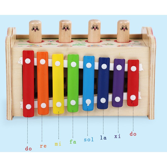 Anan_Kids - Đồ chơi đập chuột 8 con kèm đàn 8 thanh Xylophone mẫu bướm cho bé