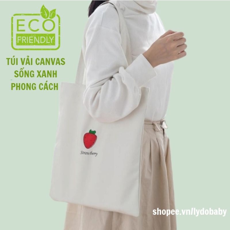Túi tote nữ vải canvas đẹp thời trang đeo vai đựng đồ đi học giá rẻ