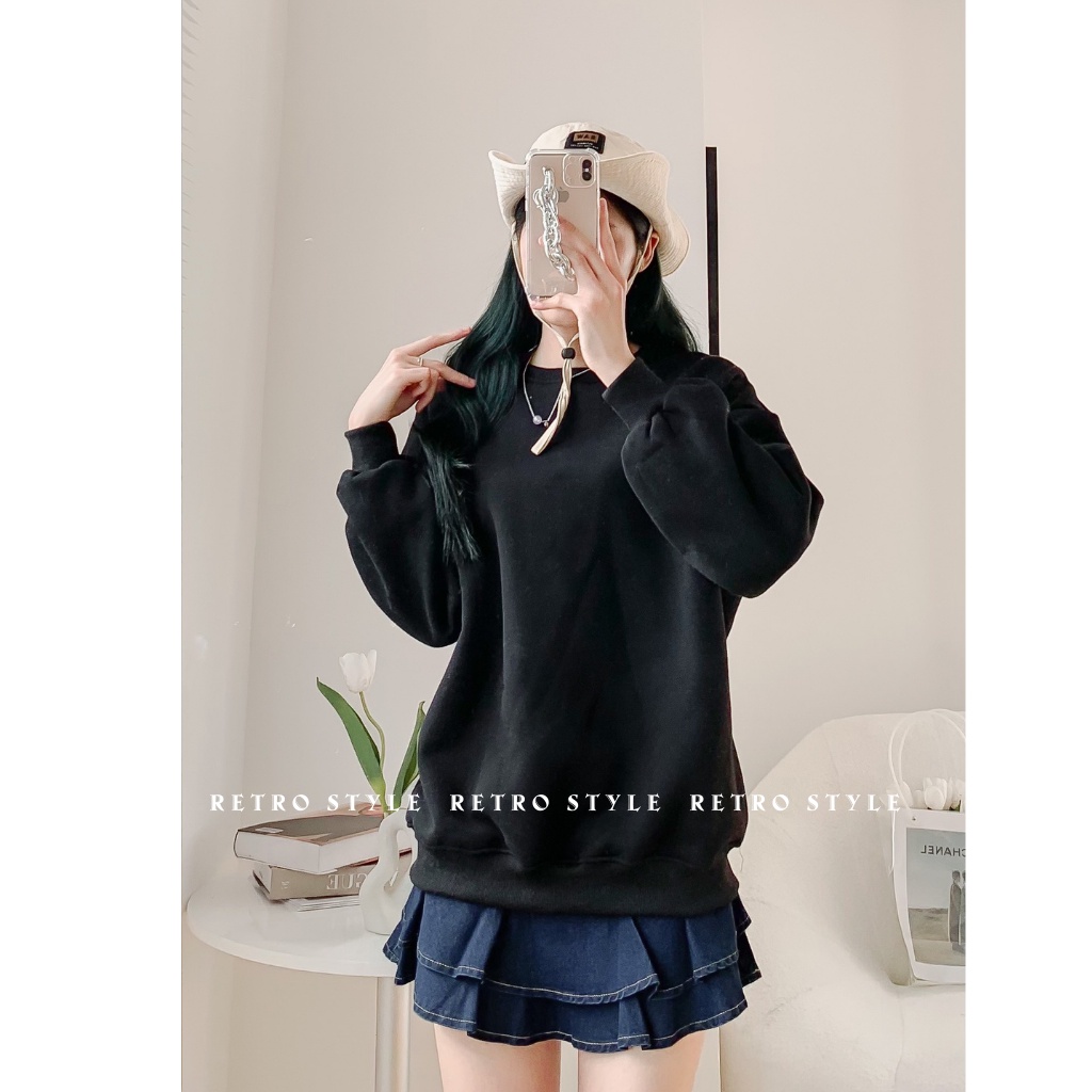 Áo Nỉ BôngTrơn 4 Màu Ulzzang Unisex Aonibong782