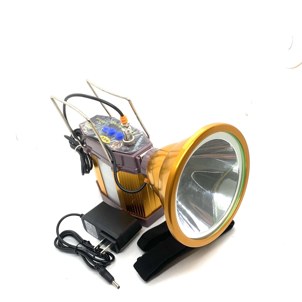 Đèn pin đội đầu siêu sáng, đèn đeo đầu pin rời V588 chóa lớn 12cm