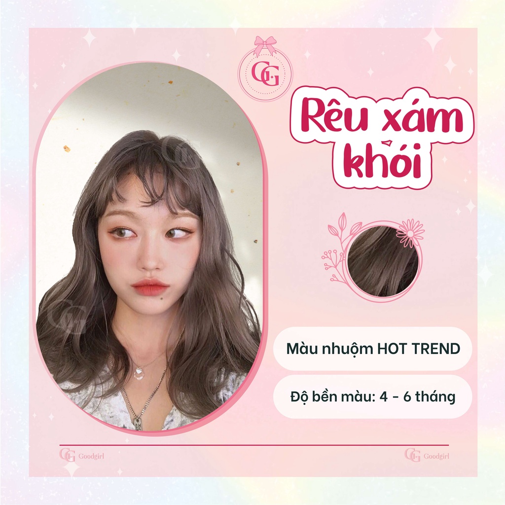 Thuốc nhuộm tóc màu Rêu xám khói + tặng kèm oxy và gang tay