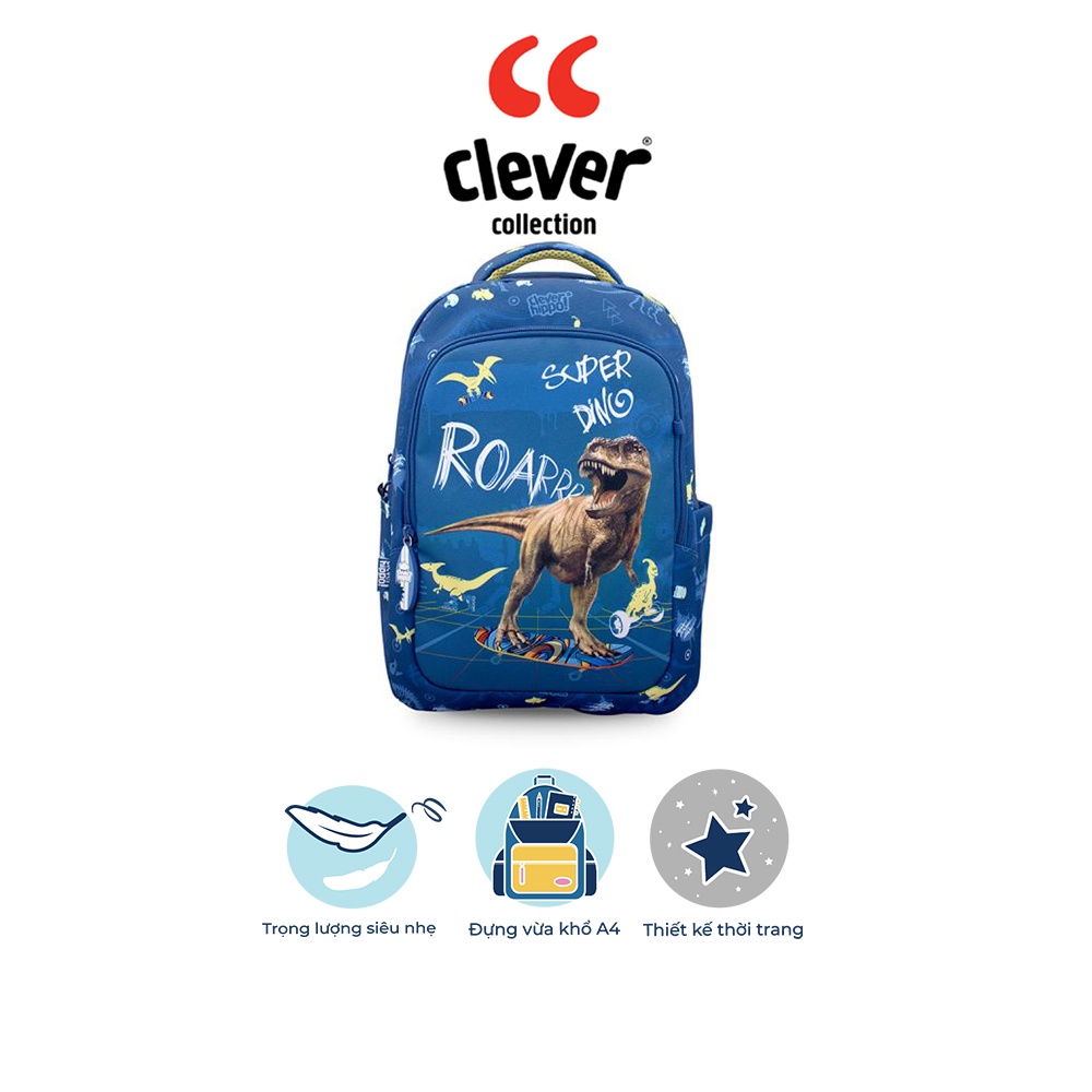 Ba lô CLEVERHIPPO Ba Lô Easy Go - Biệt Đội Khủng Long BD0107/BLUE