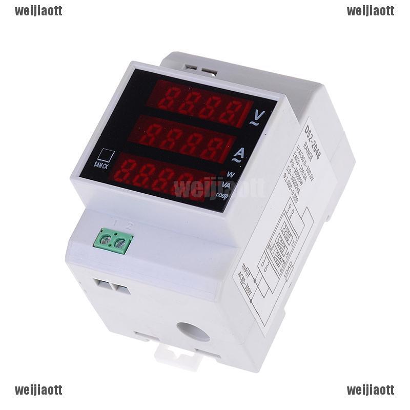 Lab din rail led ac voltmeter ammeter volt amp meter gauge 80-300v 0-100a