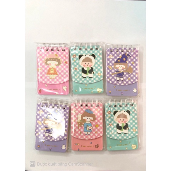 Sổ tay mini cute A7, sổ tay lò xo, tiện dụng