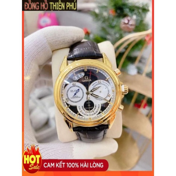 Đồng Hồ nam omega full kim cao cấp Dây Da [ Bảo Hành 12 tháng]