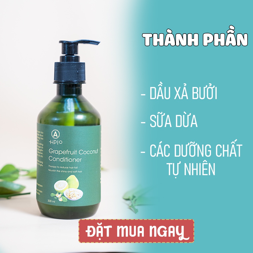 Dầu xả bưởi HPIO, Dầu xả thảo dược giúp giảm gàu, dưỡng tóc, mềm mượt, chắc khỏe tự nhiên - OSHI