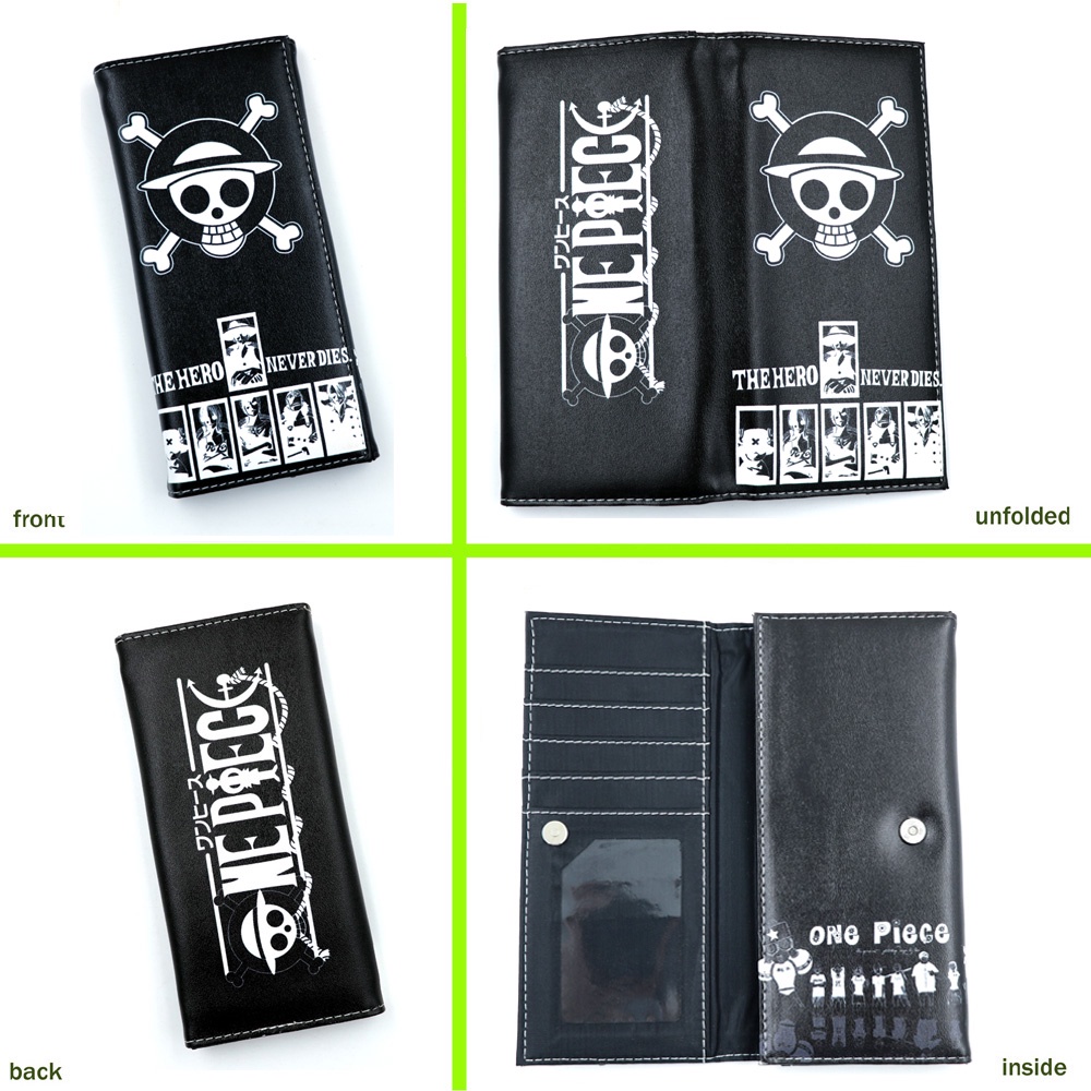Ví Dài Da PU Gập Đôi In Hình Anime One Piece Monkey D Luffy