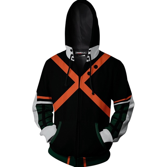 Áo Khoác hoodie Có Khóa Kéo In Họa Tiết my hero Academy boku no hero Academy bakugou katsuki 3d
