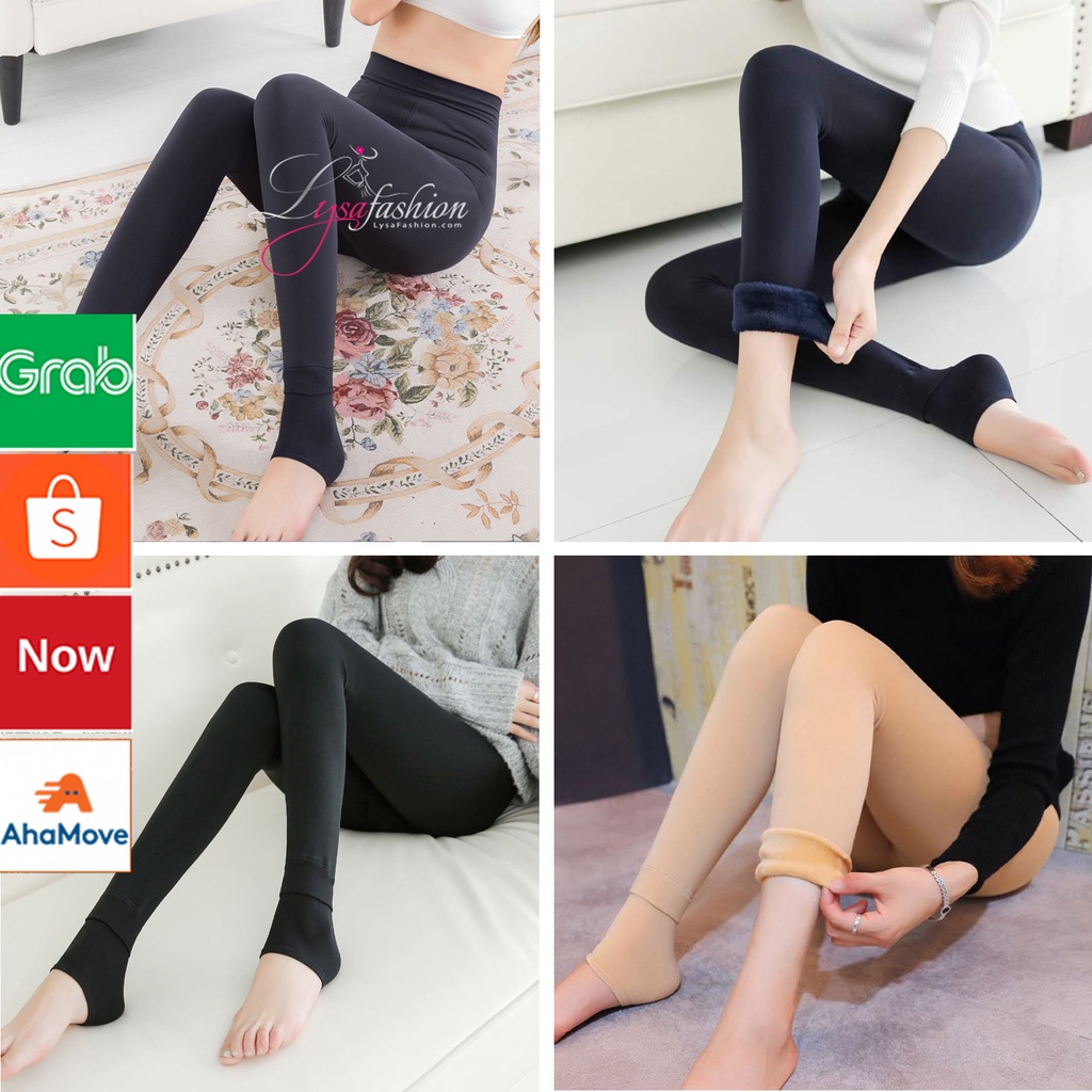 Quần Legging lót lông, quần tất lót lông giữ nhiệt 100% lót lông