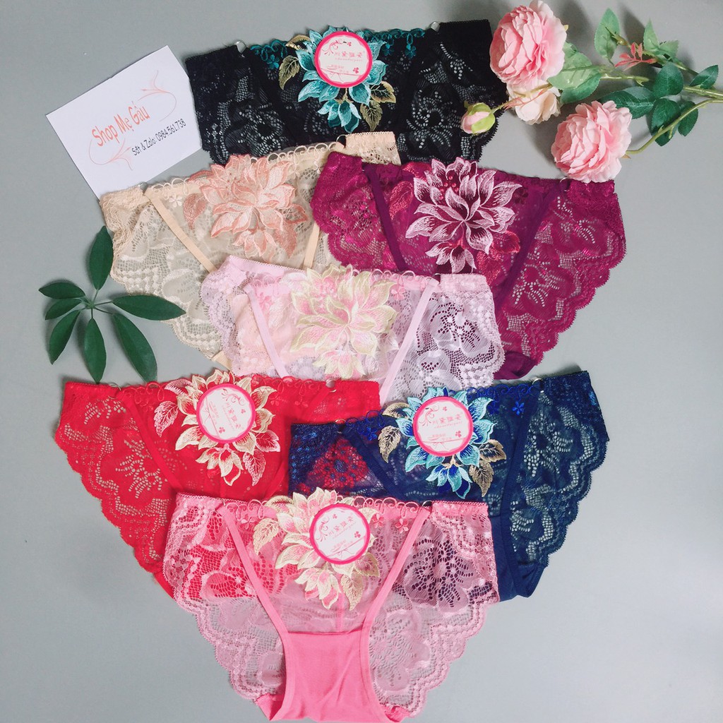 Quần lót nữ ren hoa hồng quyến rũ sexy