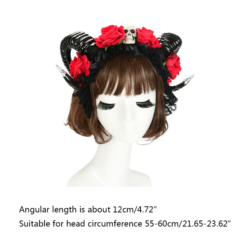 Băng Đô Cài Tóc Hình Sừng Kì Lân Phối Hoa Độc Đáo