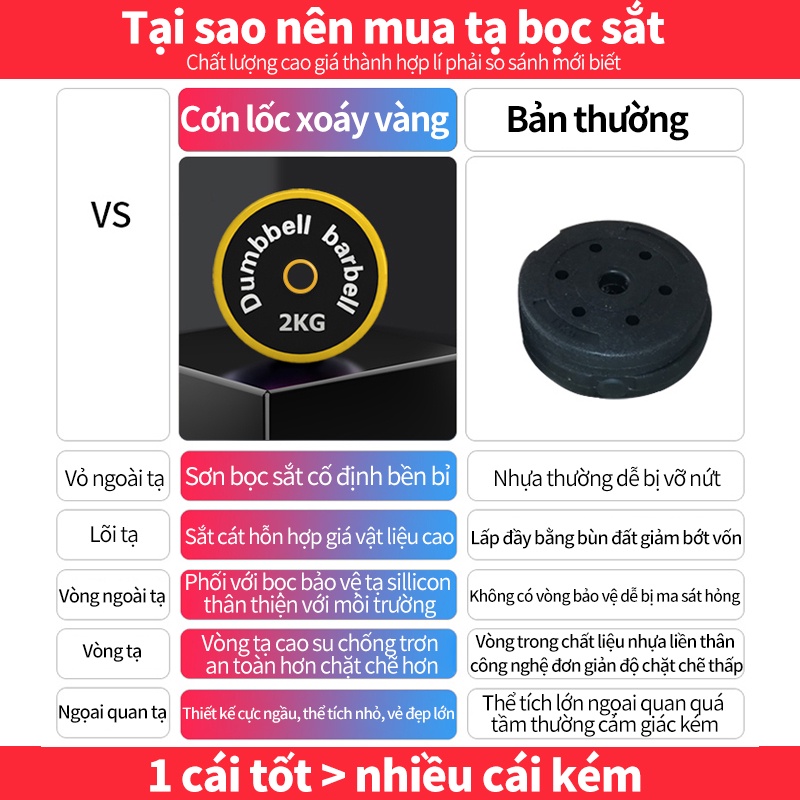 Tạ tay tạ đẩy kết hợp 20KG Có thể điều chỉnh trọng lượng  tạ nam nữ tập gym tập thon tay dụng cụ gym đa năng