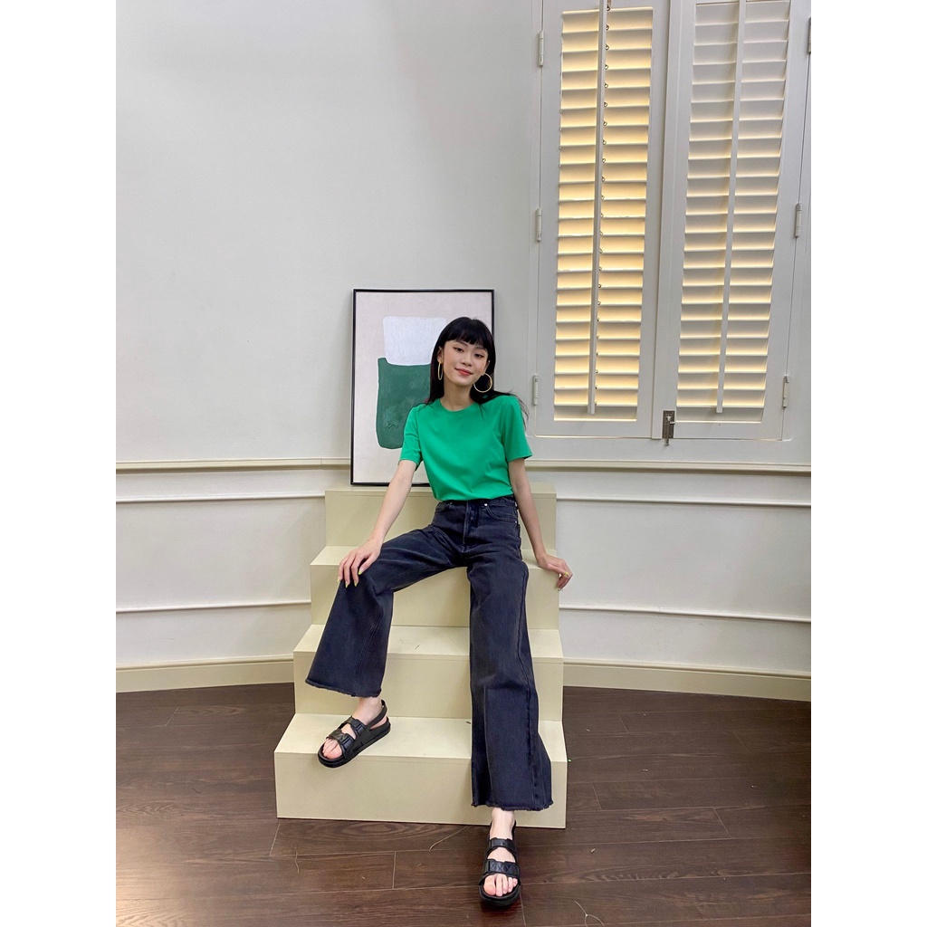 TheBlueTshirt - Quần Jeans Ống Rộng Màu Xám - City Wide Leg Jeans - Urban Grey