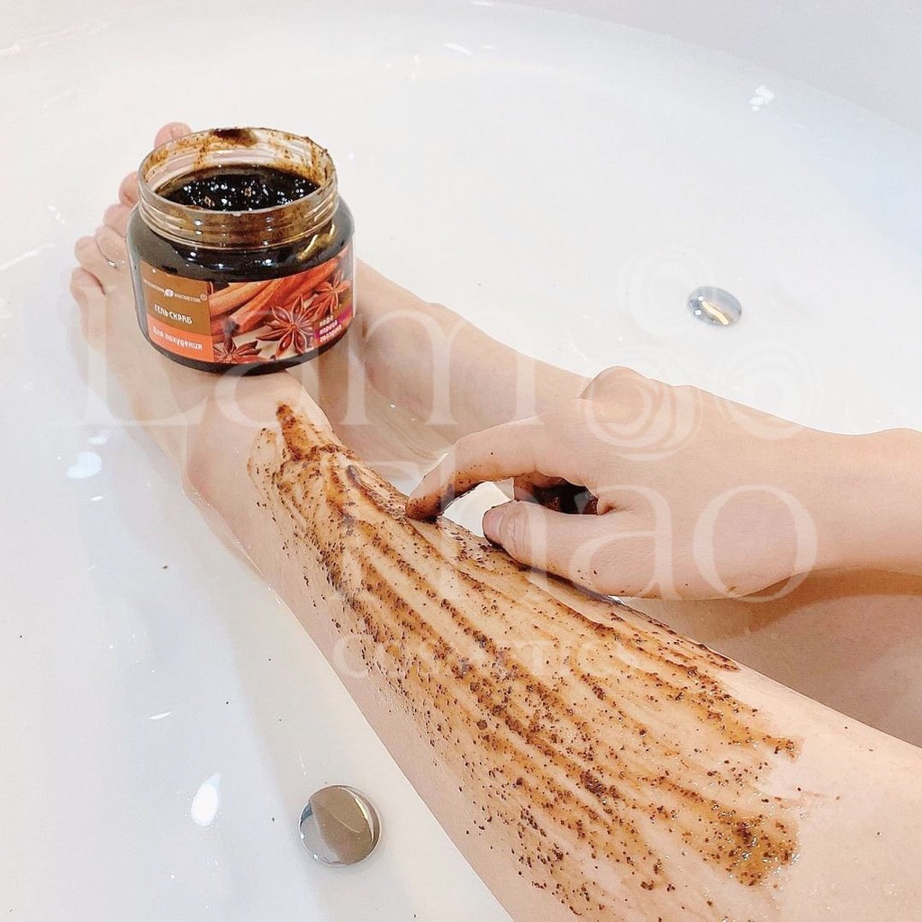 Tẩy Tế Bào Chết Toàn Thân Quế Hồi Krasota Gel Scrub Coffee Cinnamon Cloves Mẫu Mới Nắp Đỏ