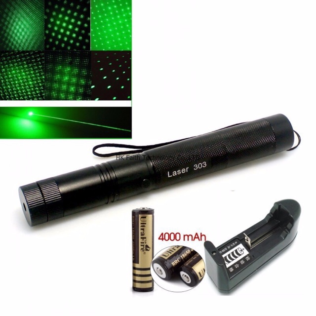 Đèn pin chiếu tia laser 303