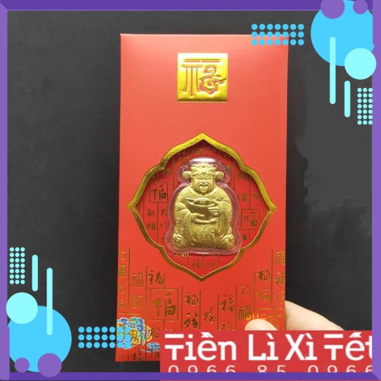 Phong bao lì xì thần tài làm vật phẩm đồ thờ cúng may mắn lấy lộc Bao đẹp mẫu mới 2022