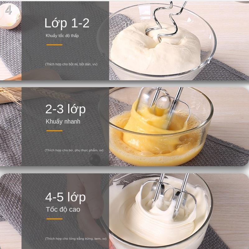 Máy đánh trứng gia dụng điện cầm tay tự động kem trắng cụ nướng bánh công suất lớn Whisperer mini