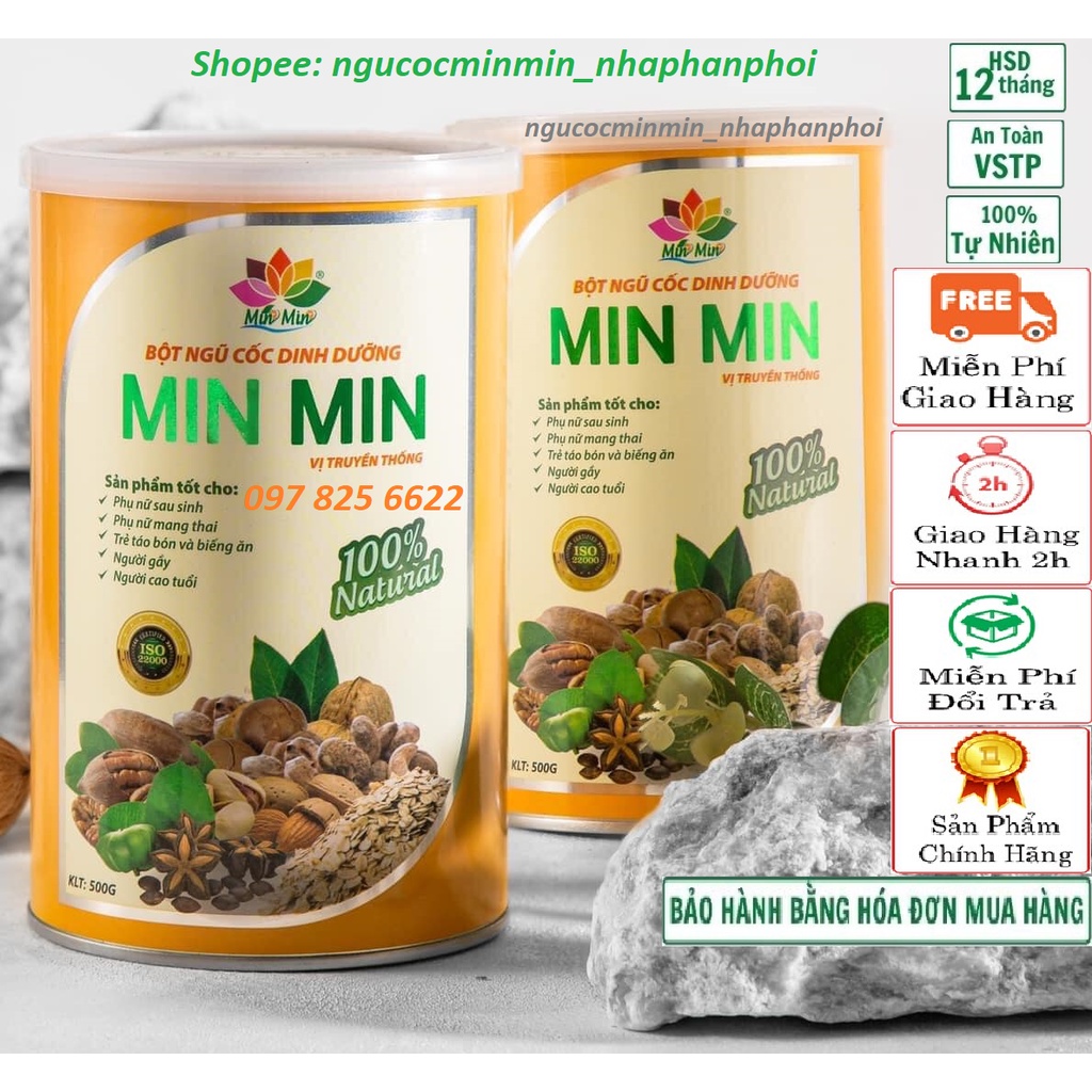 Ngũ Cốc Lợi Sữa - Mẫu mới 29 loại Hạt, Bột Ngũ Cốc Min Min (500GAM)
