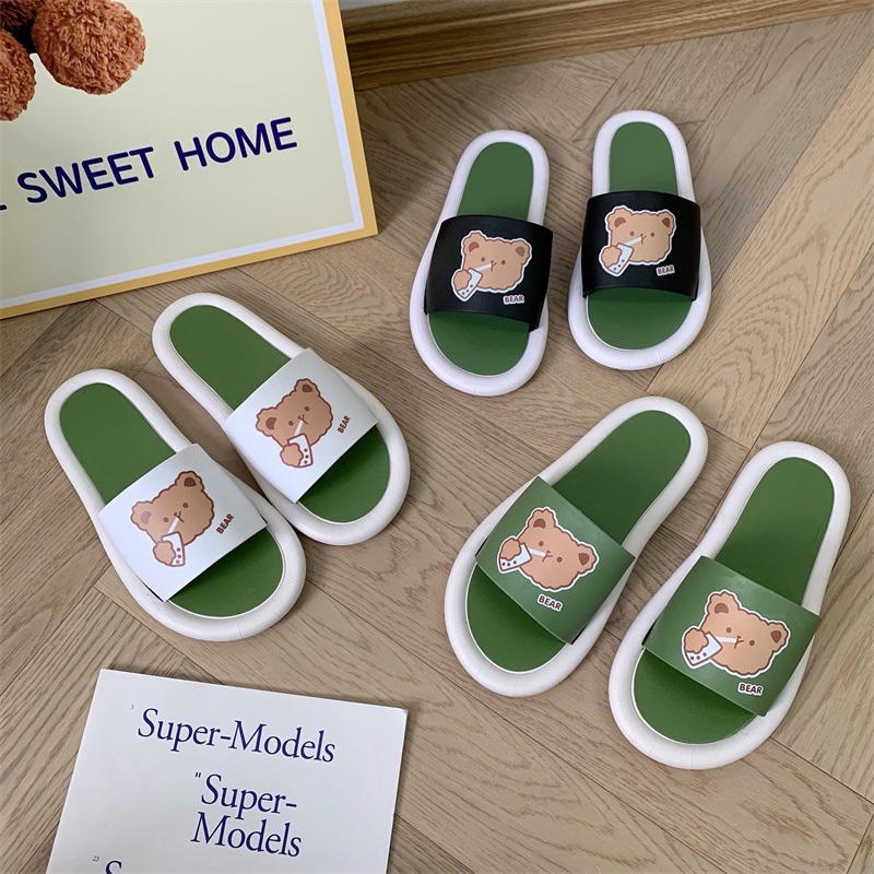 JY083  - Dép lê cao su quai ngang sticker đế tròn