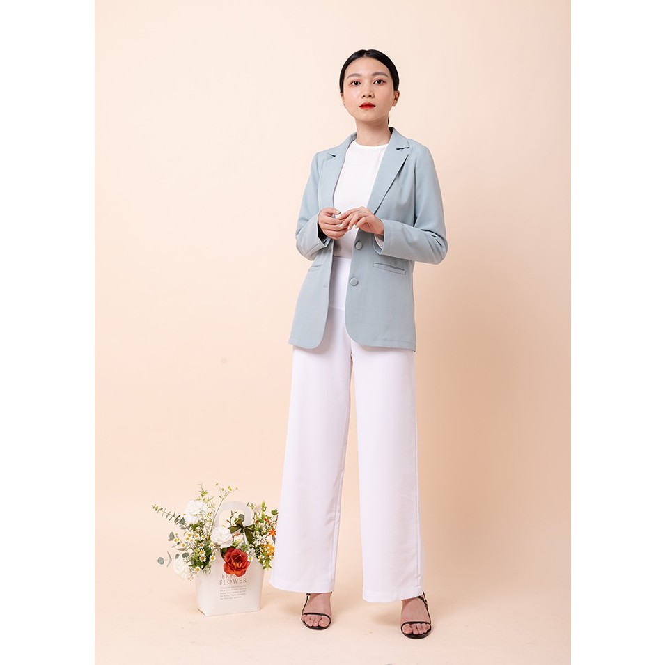 Áo vest nữ blazer KHÀN màu xanh mint tà bầu tay dài áo khoác công sở tay dài 1 lớp phong cách Hàn Quốc | BigBuy360 - bigbuy360.vn
