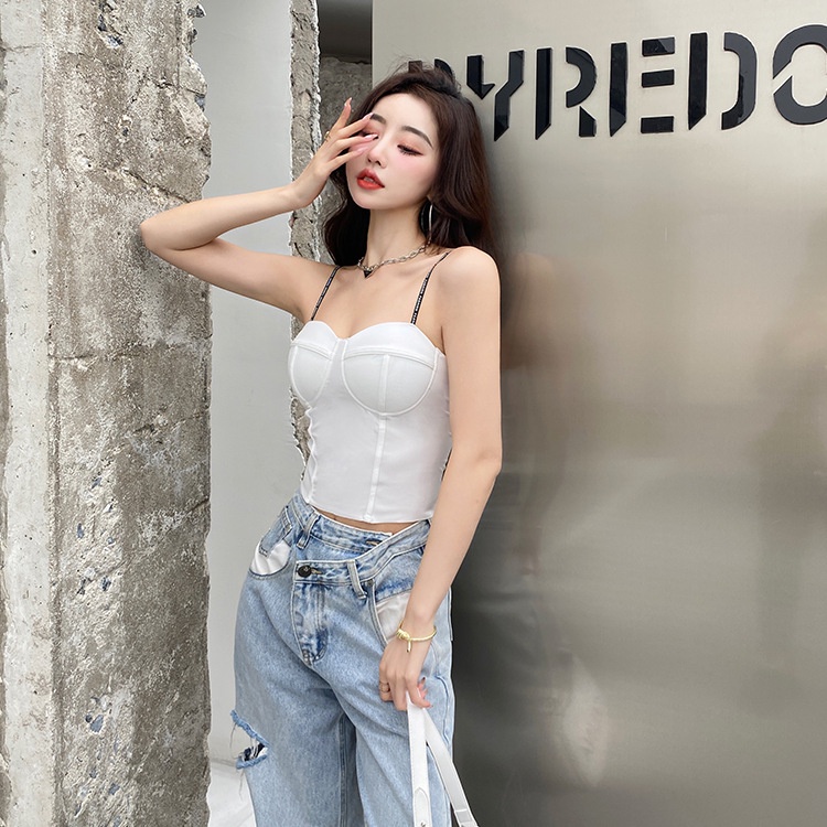 Áo Ống Vải Lụa Lạnh Có Đệm Ngực 19551 Kiểu Pháp