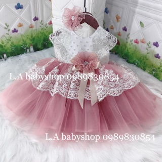 Váy công chúa ren hoa cao cấp