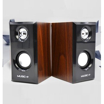 Loa máy tính bằng gỗ USB mini 2.0 LeerFei - Bảo hành 6 tháng