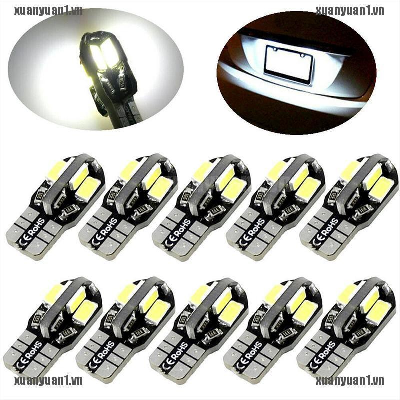 [XUANYUAN1] Set 10 Đèn LED T10 194 168 W5W 5730 8 LED SMD Ánh Sáng Trắng Dành Cho Ô Tô