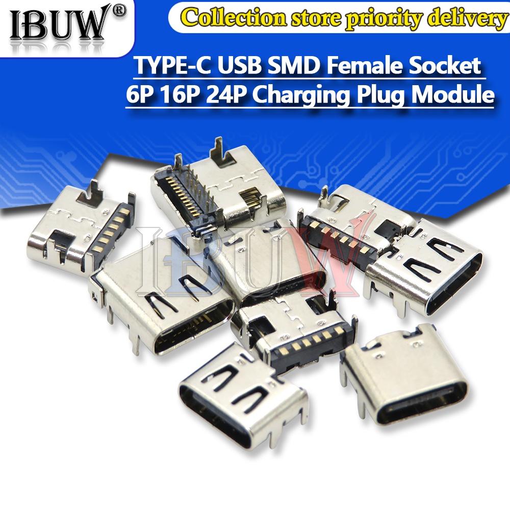 Set 5-10 Ổ Cắm TYPE-C USB SMD 6P 16P 24P HD Truyền Dữ Liệu Cho Điện Thoại Thông Minh