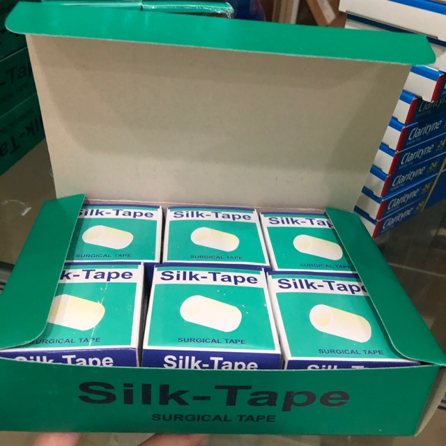 Hộp băng dính lụa silk tape (12 cuộn 1.25* 4)