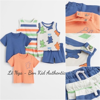 Set cộc 6 món baby boy hm uk chính hãng sz 6-9m, 9-12m