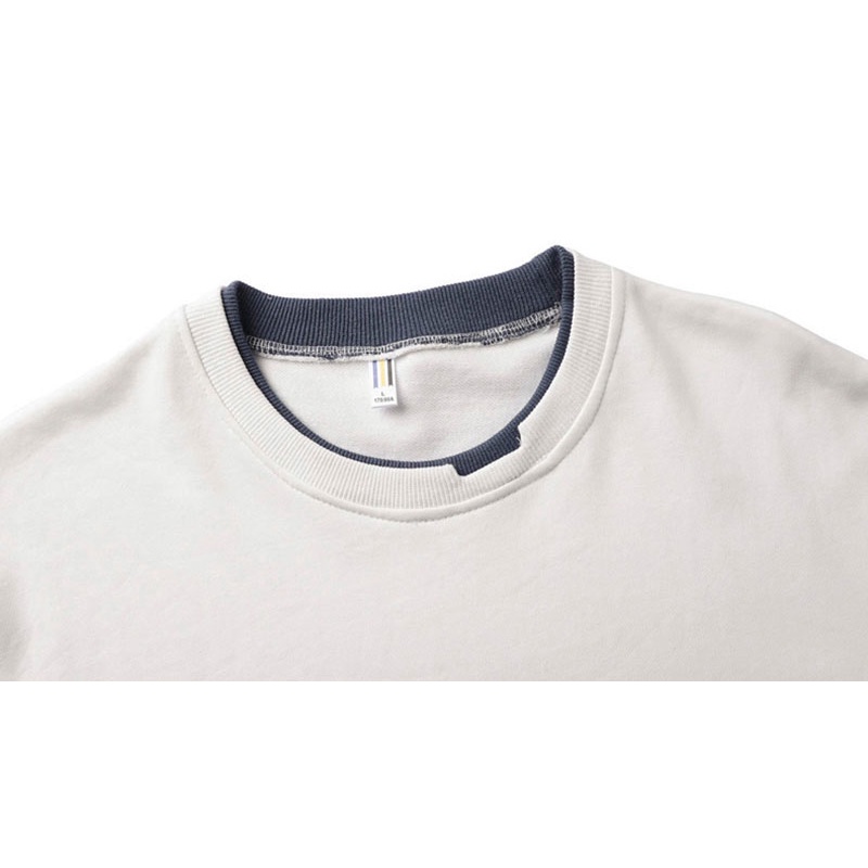 Áo nỉ dài tay cổ tròn dáng rộng phong cách Hàn Quốc dễ phối đồ cho nam