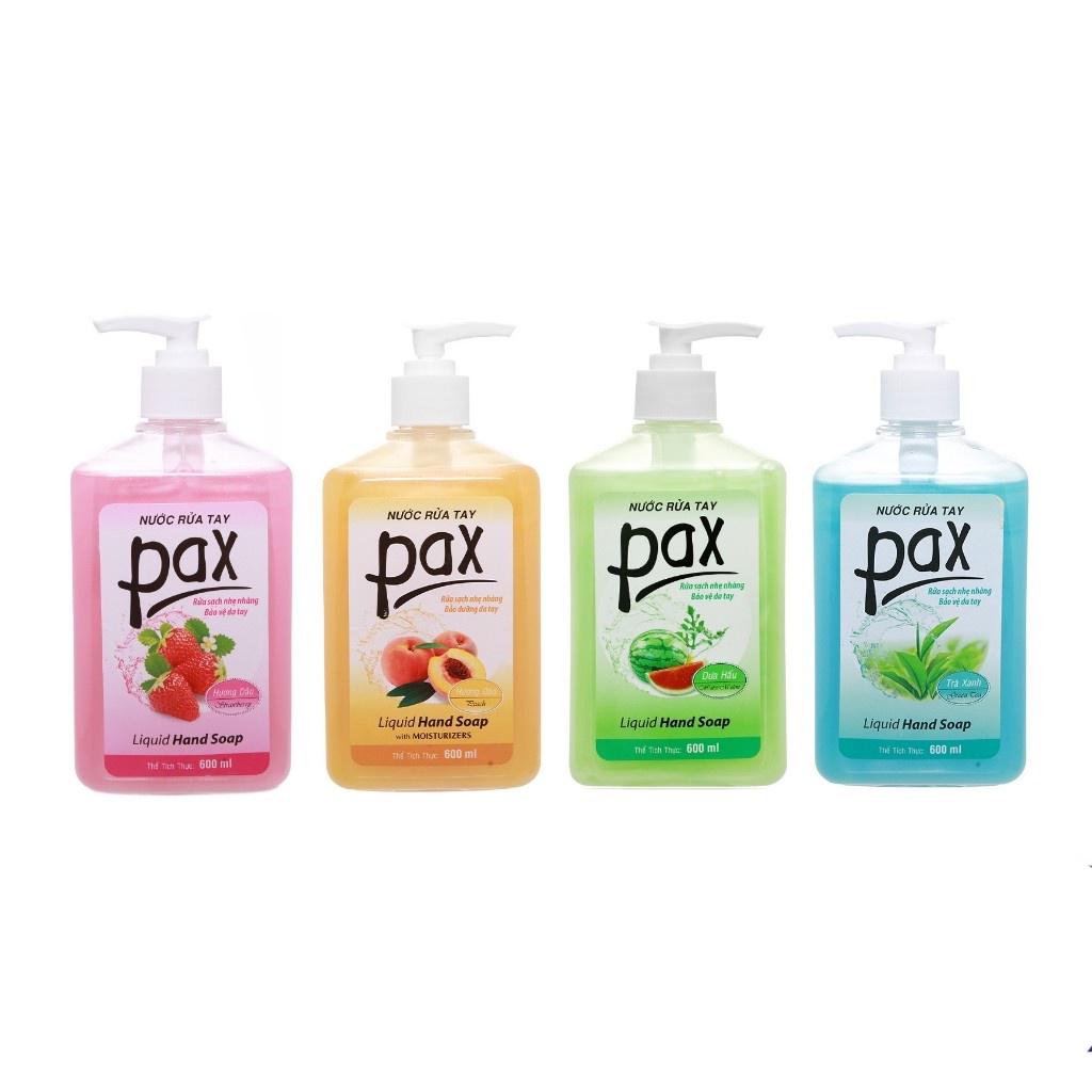 Nước rửa tay PAX SPCA chai vòi 600ml siêu tiết kiệm giúp làm sạch tay dịu nhẹ, không gây khô da