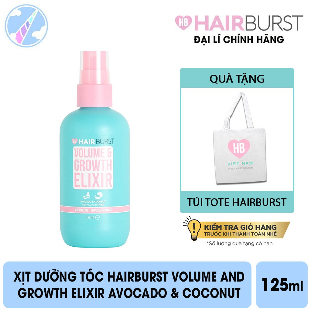 Xịt dưỡng tóc Hairburst Volume and growth elixir avocado & coconut thumbnail
