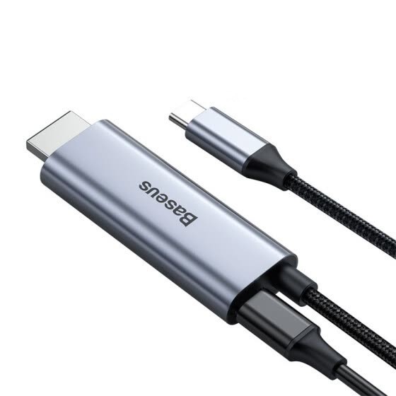 Cáp chuyển đổi Baseus Type-C-Video Functional Notebook Cable Type-C to HDMI+PD）for Mobile Phone to Laptop/Tabet 1.8M