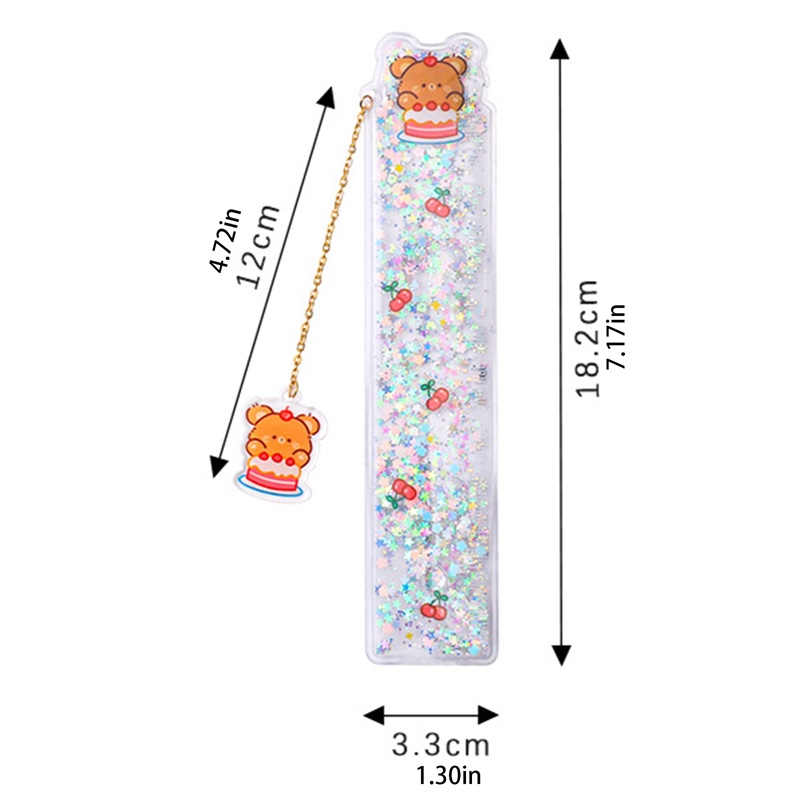 Thước Kẻ Có Kim Tuyến Nước Đa Chức Năng Tiện Lợi