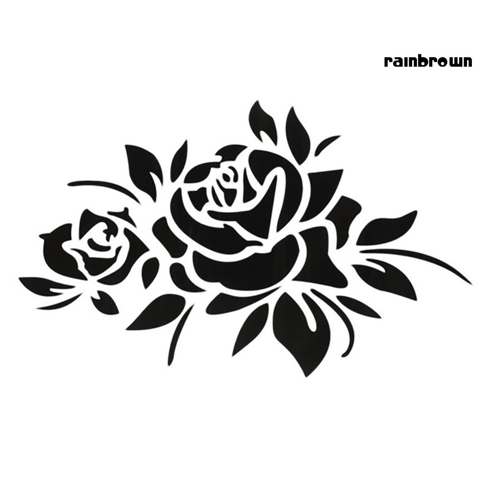 Miếng Dán Phản Quang Họa Tiết Hoa Hồng Trang Trí Xe Hơi