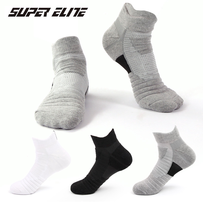 3 Pairs/Towel Bottom Boat Socks Sports Socks Sweat-absorbent Non-slip Running Socks Basketball Socks