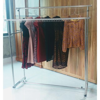 Giàn phơi quần áo, mắc áo inox có bánh xe 1m50