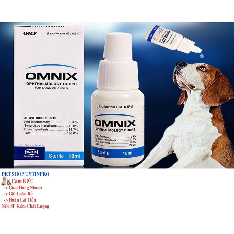 CHAI NHỎ MẮT CHO CHÓ MÈO THÚ CƯNG Omnix Trị các bệnh về mắt Chai 10ml