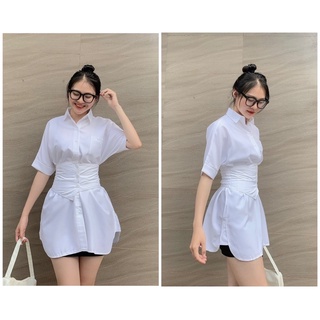 Áo Sơ Mi Trắng Kèm Corset TH-027