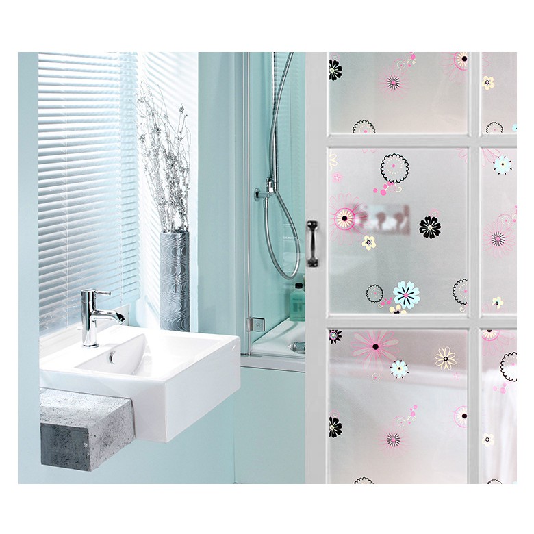 Giấy dán kính vườn hoa sắc màu