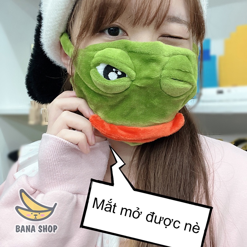Khẩu trang bịt mặt cosplay hình ếch xanh Pepe siêu bựa cho vozer