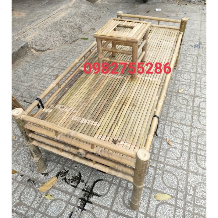 Giường tre + ghế xông