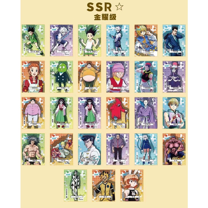 Bộ Sưu Tập Thẻ Bài Trò Chơi Hunter X Hunter Gon Freecss Killua Zoldyck Kurapika