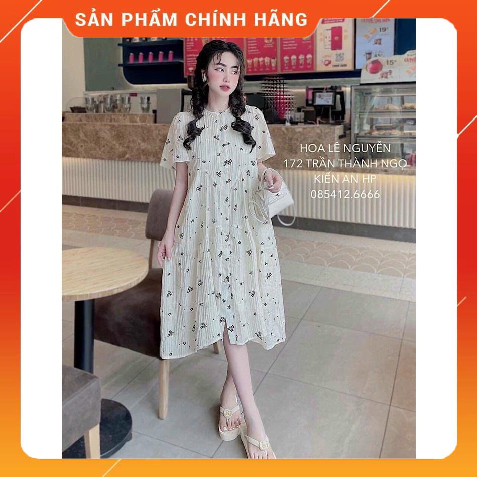 Váy bầu hoa khuy siêu xinh,dáng xuông,phong cách hàn quốc ,freesize 43-68kg VB65