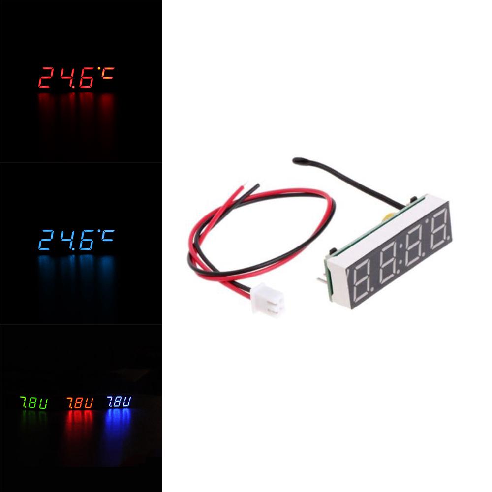 CHINK Mini Car Digital Clock Thermometer Voltmeter 3 IN 1 Meter LED Display