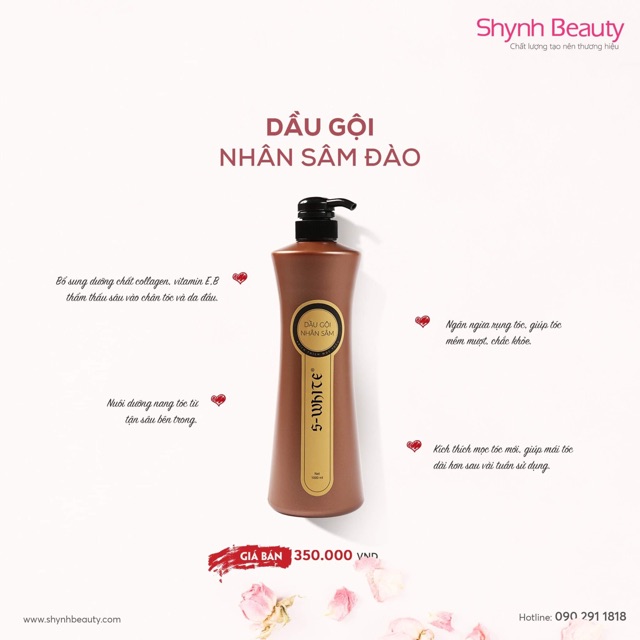 Dầu gội nhân sâm đào Swhite size lớn 1000ml(date mới)