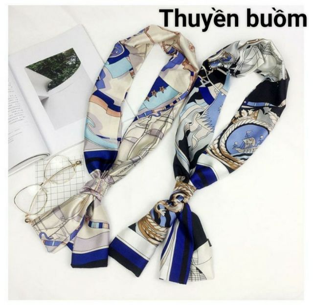 Khăn lụa 2 lớp sang chảnh (18x145cm)