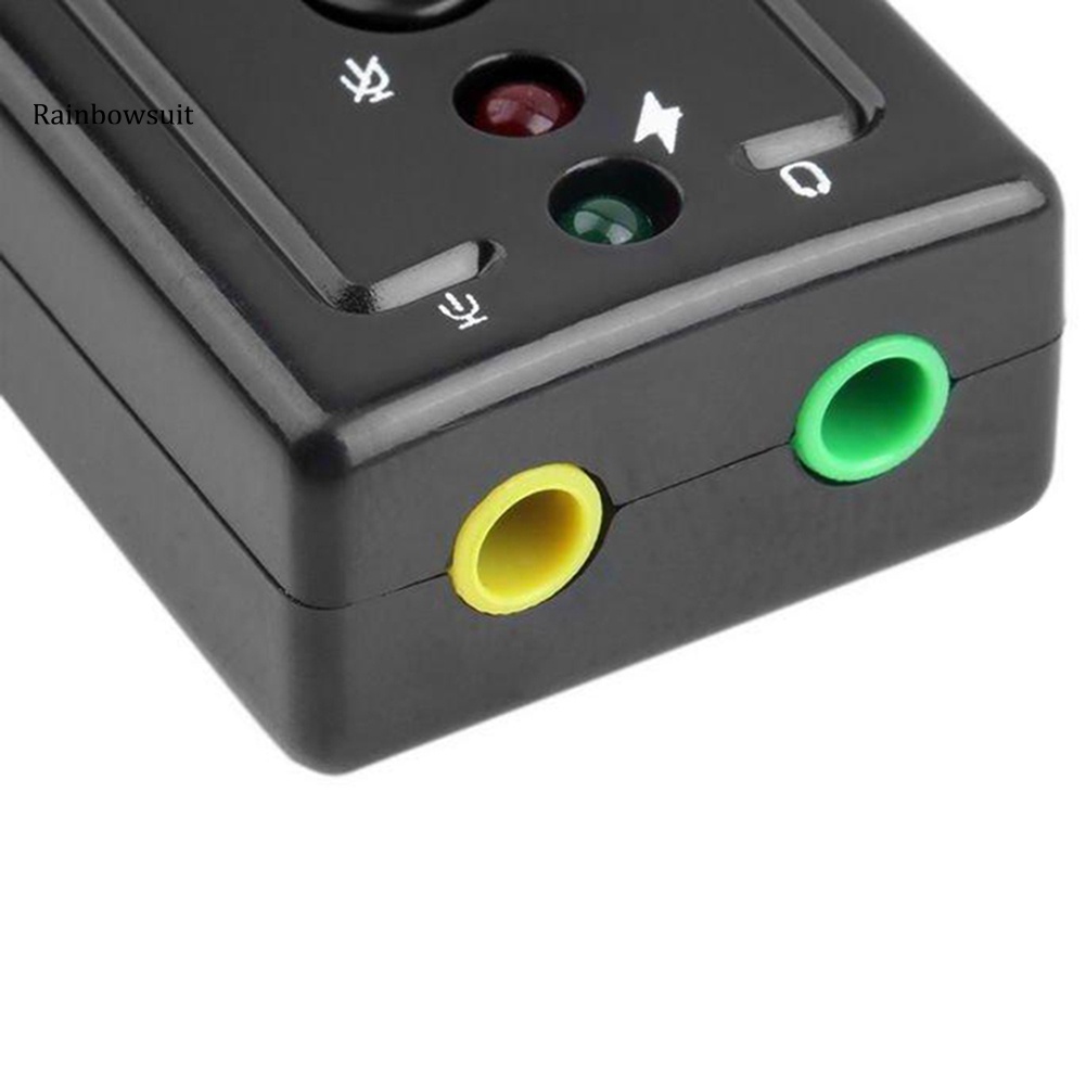 Thẻ âm thanh nổi 3D kênh USB 7.1 có nút điều khiển cho laptop